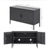 Charcoal Metal Storage Cabinet Sideboard Buffet with Adjustable Shelf
