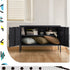 Charcoal Metal Storage Cabinet Sideboard Buffet with Adjustable Shelf