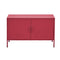Pink Metal Storage Cabinet Sideboard Buffet with Adjustable Shelf