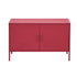 Pink Metal Storage Cabinet Sideboard Buffet with Adjustable Shelf