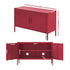 Pink Metal Storage Cabinet Sideboard Buffet with Adjustable Shelf