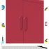 Pink Metal Storage Cabinet Sideboard Buffet with Adjustable Shelf