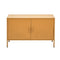 Yellow Metal Storage Cabinet Sideboard Buffet with Adjustable Shelf