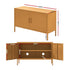 Yellow Metal Storage Cabinet Sideboard Buffet with Adjustable Shelf