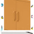 Yellow Metal Storage Cabinet Sideboard Buffet with Adjustable Shelf