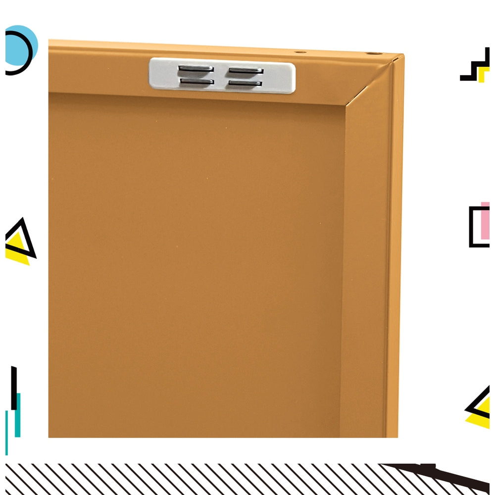 Yellow Metal Storage Cabinet Sideboard Buffet with Adjustable Shelf