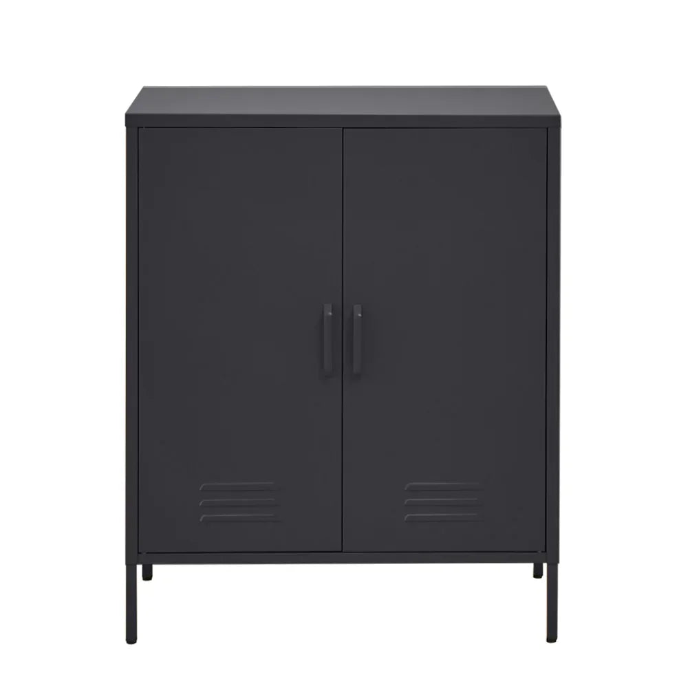 ArtissIn Charcoal Metal Storage Cabinet Sideboard Buffet with Adjustable Shelves
