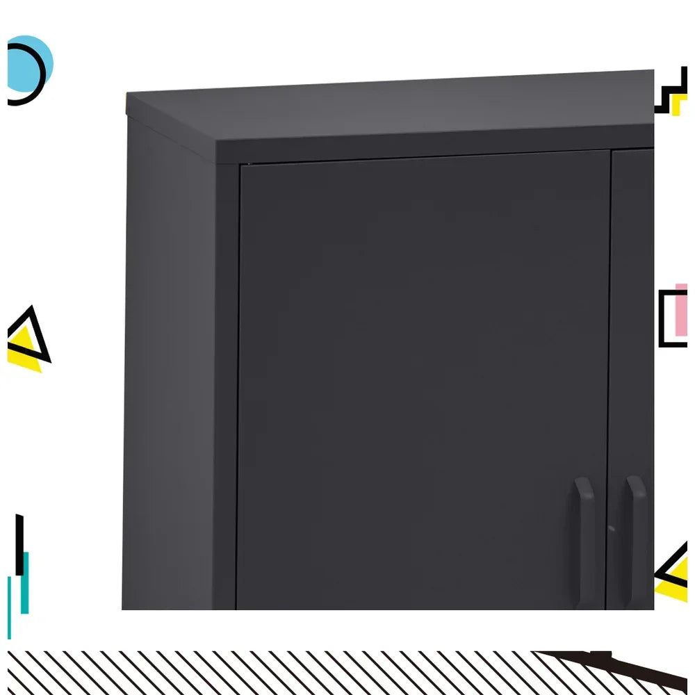 ArtissIn Charcoal Metal Storage Cabinet Sideboard Buffet with Adjustable Shelves
