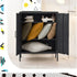 ArtissIn Charcoal Metal Storage Cabinet Sideboard Buffet with Adjustable Shelves