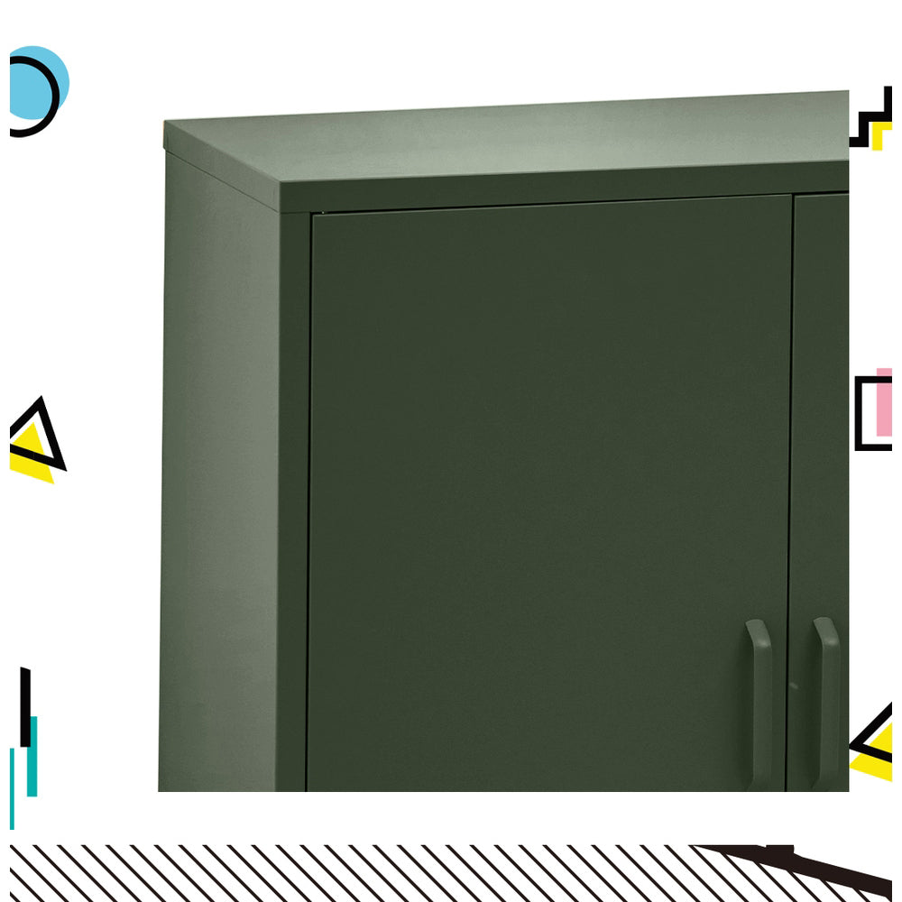 ArtissIn Green Metal Storage Cabinet Sideboard Buffet with Adjustable Shelves