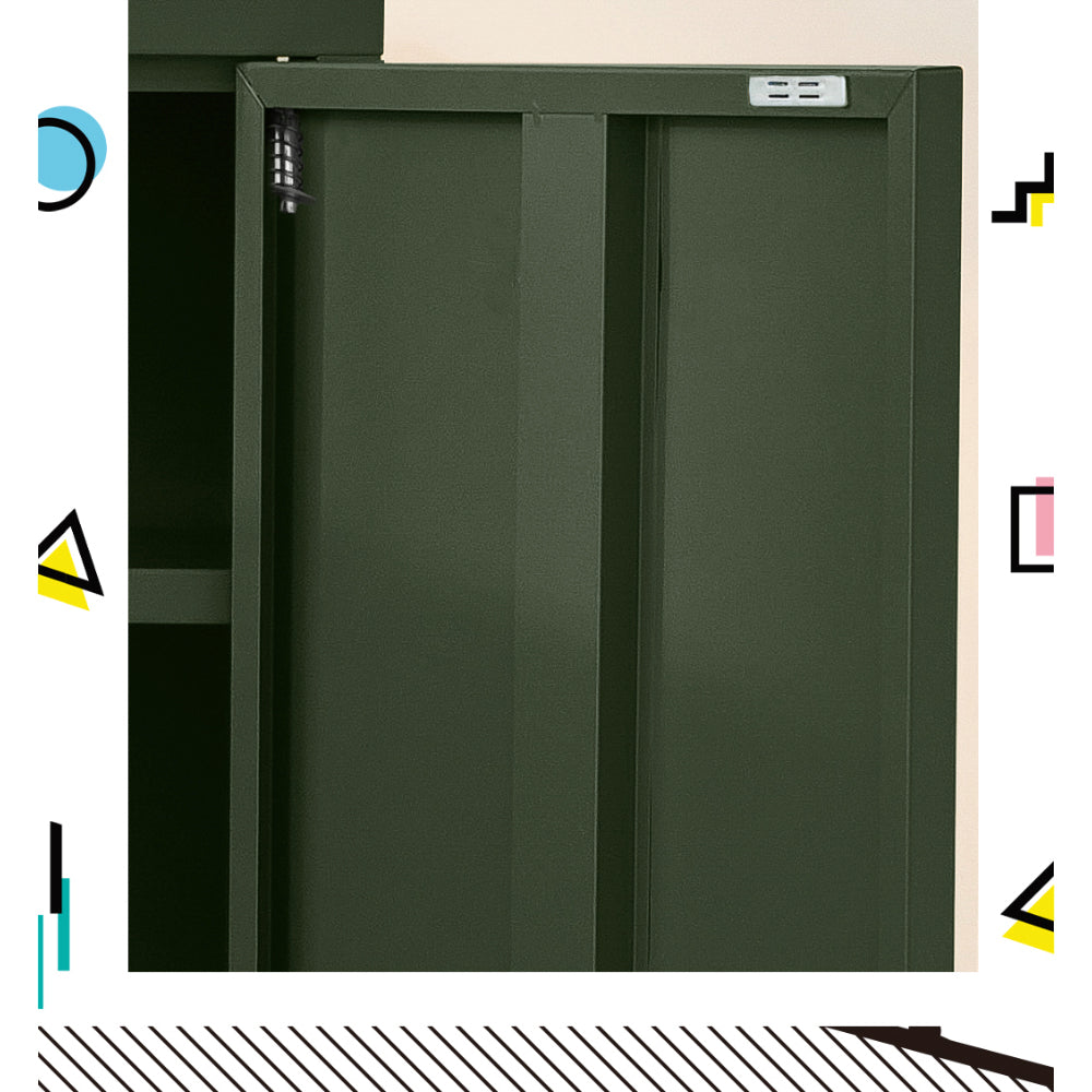 ArtissIn Green Metal Storage Cabinet Sideboard Buffet with Adjustable Shelves