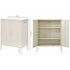 ArtissIn Metal Sideboard Storage Cabinet Steel Buffet Cupboard White 80cm