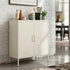 ArtissIn Metal Sideboard Storage Cabinet Steel Buffet Cupboard White 80cm