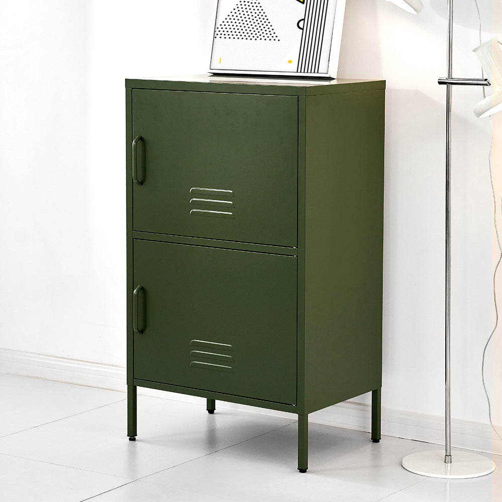 ArtissIn Metal Storage Cabinet Steel Sideboard Buffet Cupboard Green 60cm