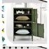 ArtissIn Metal Storage Cabinet Steel Sideboard Buffet Cupboard Green 60cm