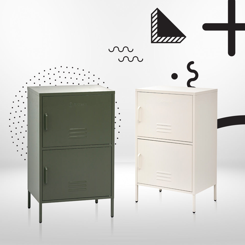 ArtissIn Metal Storage Cabinet Steel Sideboard Buffet Cupboard Green 60cm