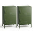 2x Buffet Sideboard Cabinet Storage Cupboard 2 Doors Metal Green DOUBLE