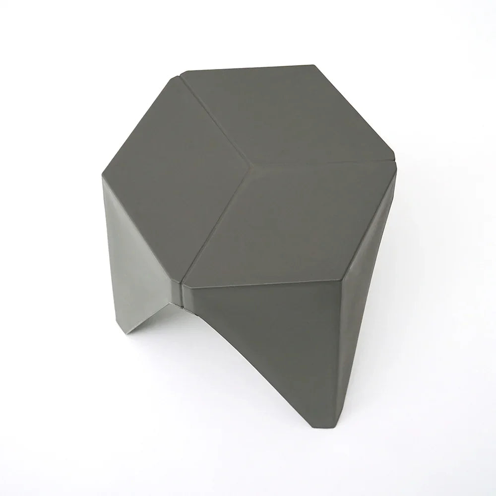 Set of 2 Puzzle Stools Side Table Stackable Indoor Outdoor Grey