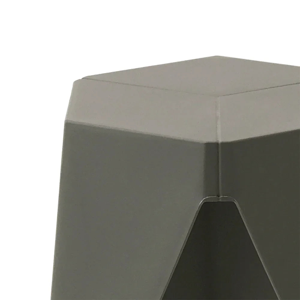 Set of 2 Puzzle Stools Side Table Stackable Indoor Outdoor Grey