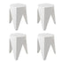 4PC Puzzle Stool Bar Stools Stackable White