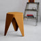 Set of 2 Puzzle Stools Stackable Side Table Chairs Yellow