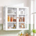 Buffet Cabinet Sideboard Wall Mounted Clear Display Storage 60cm White