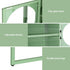 2x Buffet Sideboard Cabinet ELLA Cupboard Storage Glass Doors Metal Green