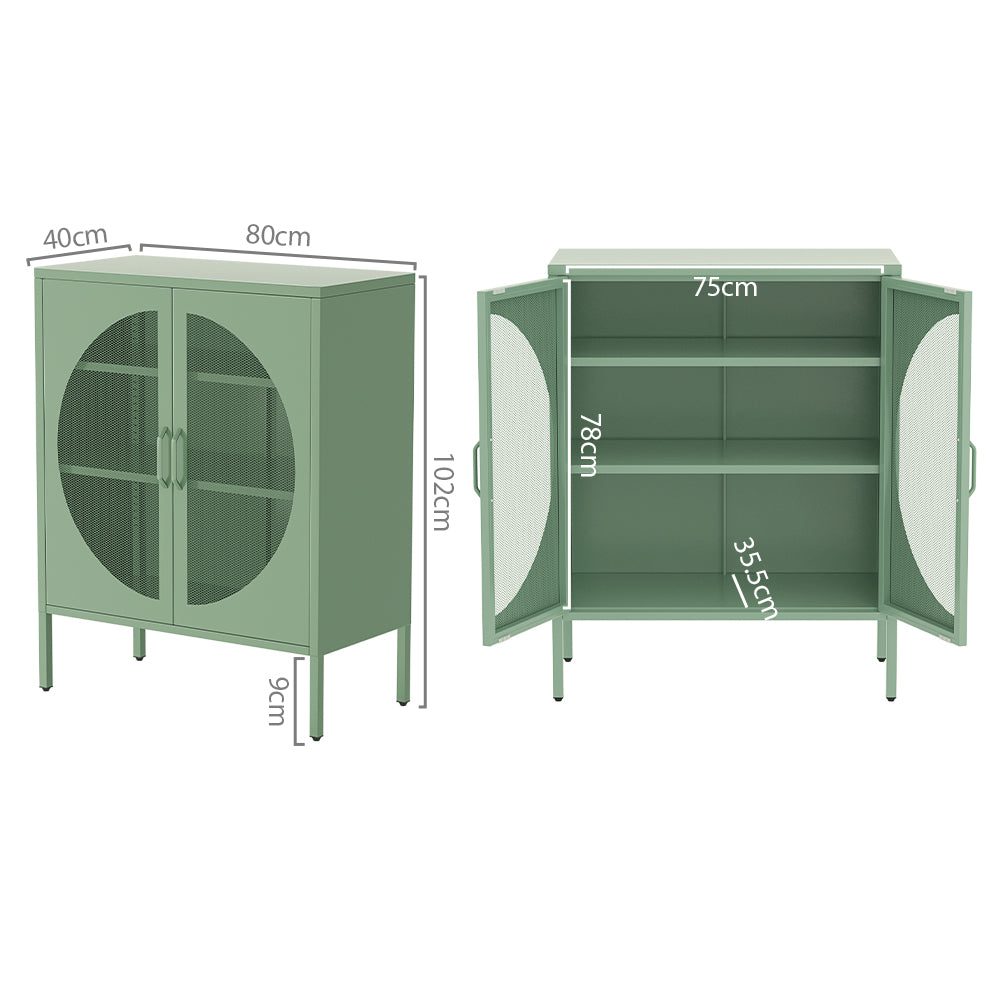 Artiss Buffet Sideboard Metal Cabinet - ELSA Green