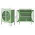 2x Buffet Sideboard Cabinet ELSA Cupboard Storage Mesh Doors Metal Green