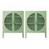 2x Buffet Sideboard Cabinet ELSA Cupboard Storage Mesh Doors Metal Green