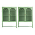 2x Buffet Sideboard Cabinet ELMA Cupboard Storage Mesh Doors Metal Green