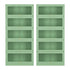 2x Buffet Sideboard Cabinet Storage Cupboard Mesh Doors Metal ELIA Green
