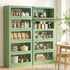 2x Buffet Sideboard Cabinet Storage Cupboard Mesh Doors Metal ELIA Green