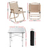 3pc Camping Table Chair Set Outdoor Folding Aluminium Portable Picnic