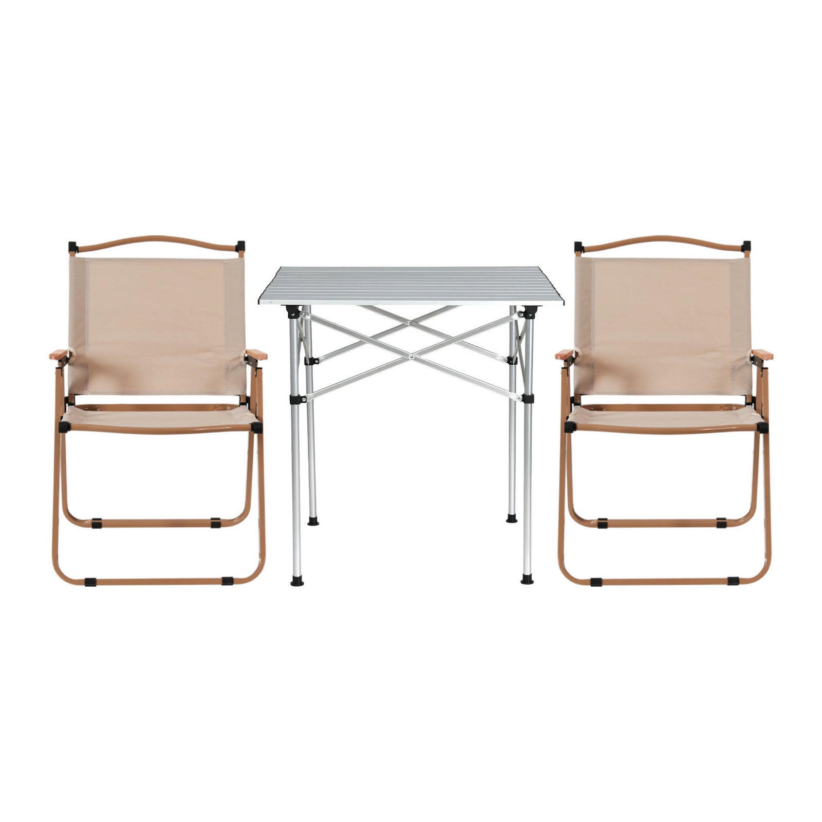 3pc Camping Table Chair Set Outdoor Folding Aluminium Portable Picnic