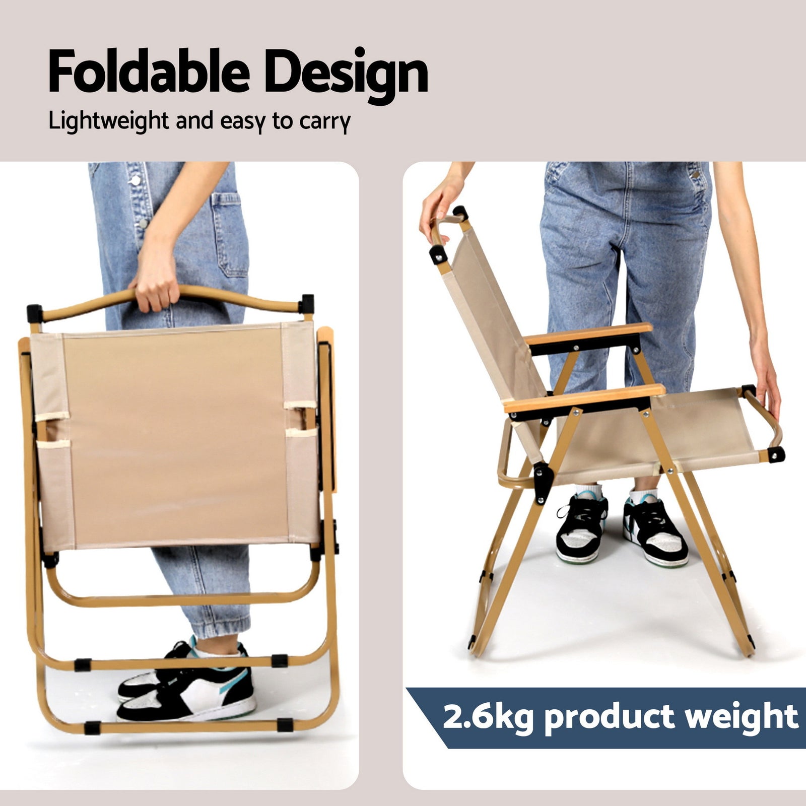 3pc Camping Table Chair Set Outdoor Folding Aluminium Portable Picnic