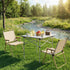 3pc Camping Table Chair Set Outdoor Folding Aluminium Portable Picnic
