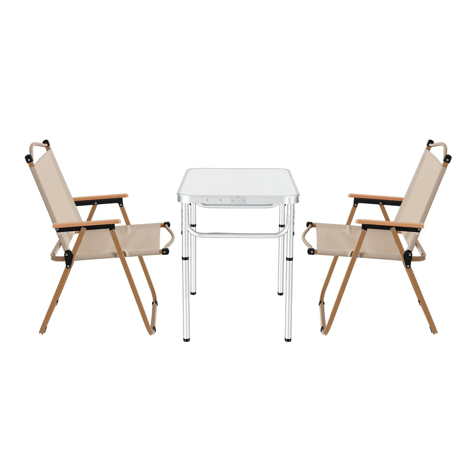3pc Camping Table Chair Set Outdoor Folding Aluminium Portable Picnic