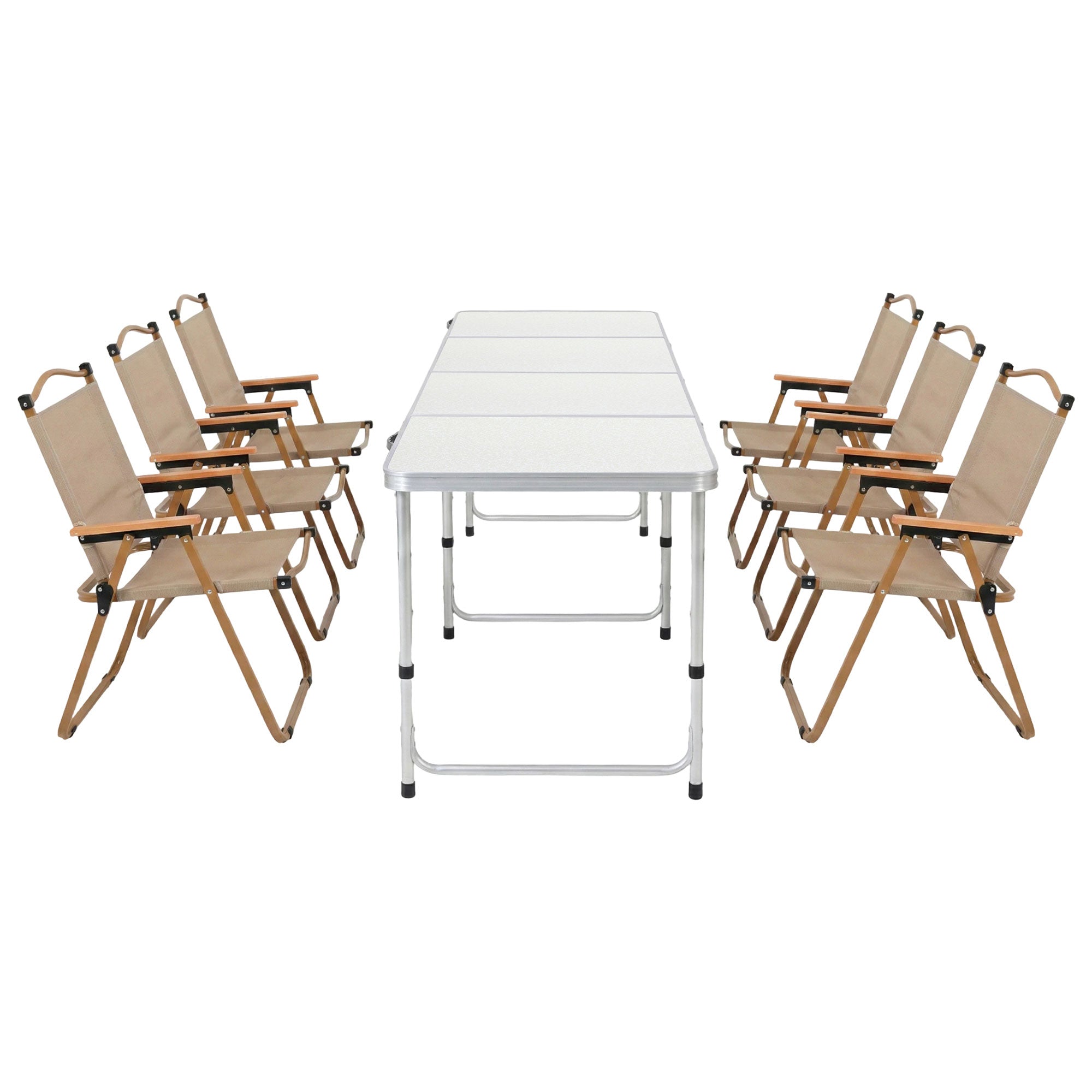 7pc Camping Table Chair Set Outdoor Folding Aluminium Portable Picnic