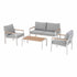 Gardeon 4-Piece Outdoor Sofa Set Aluminum Frame table and Chairs White