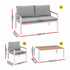 Gardeon 4-Piece Outdoor Sofa Set Aluminum Frame table and Chairs White