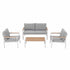 Gardeon 4-Piece Outdoor Sofa Set Aluminum Frame table and Chairs White