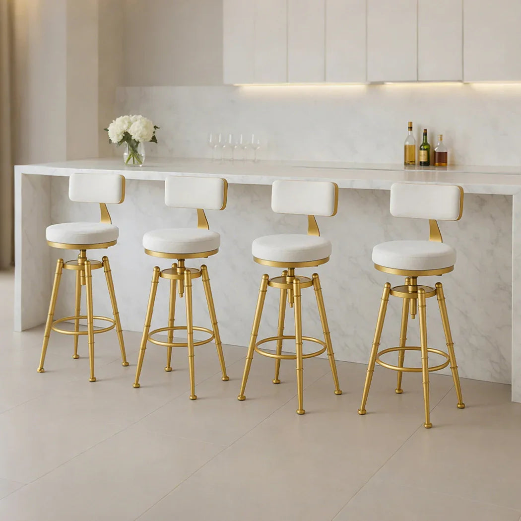 Levede 4x Bar Stools Swivel Kitchen Bar Chair White-2018816899323924487