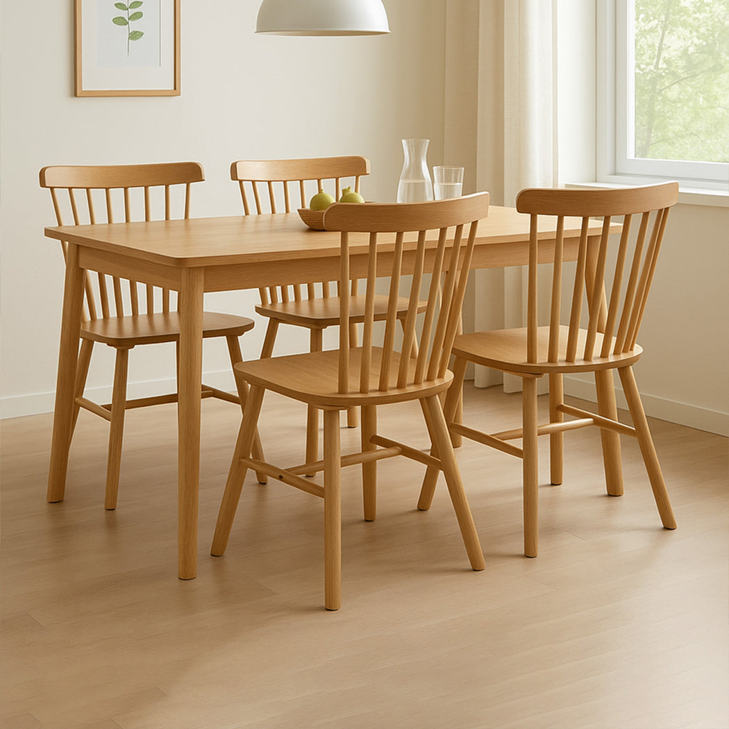 Levede 4x Dining Chairs Kitchen Windor Oak-2006732719664533511