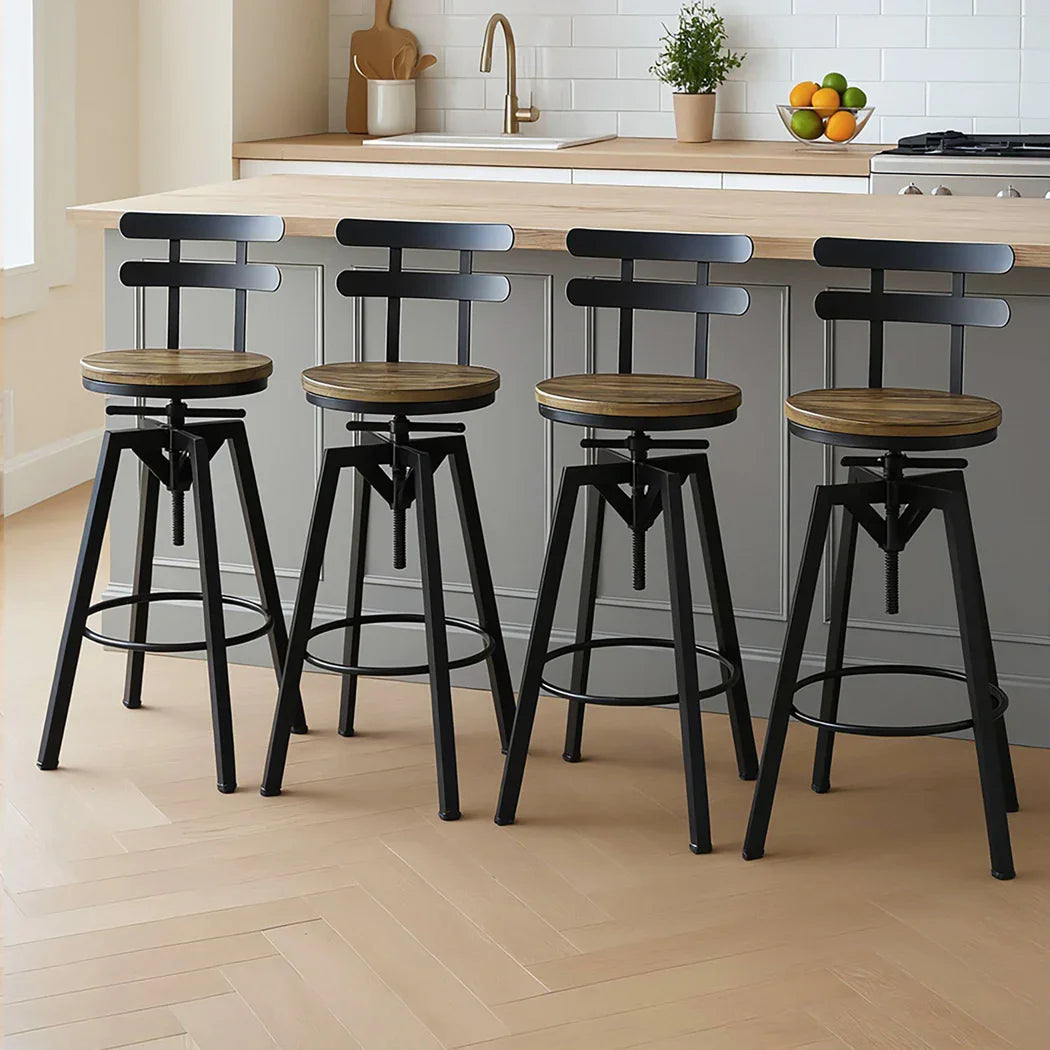 Levede 4x Bar Stool Industrial Adjustable-2006732718183944199