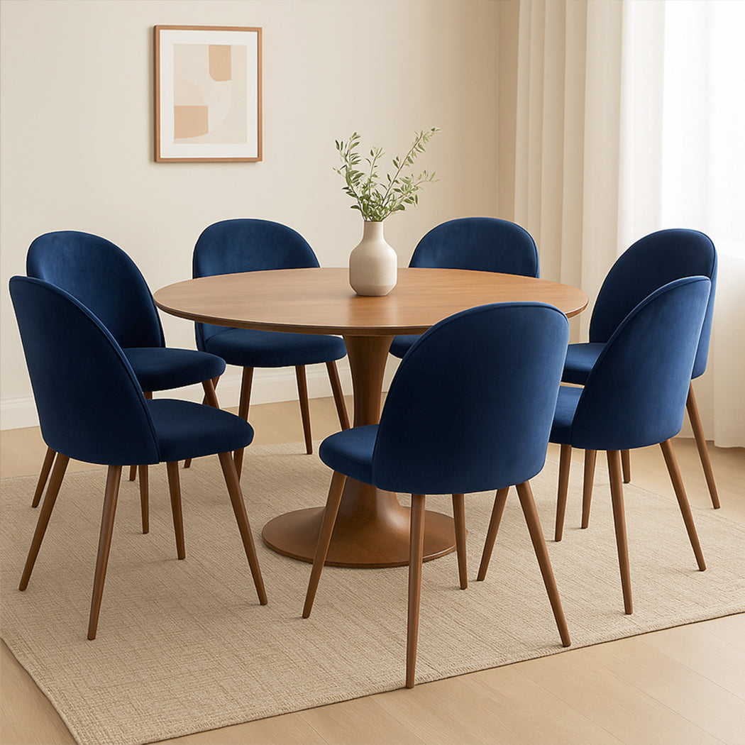 Levede 6x Dining Chairs Seat French Navy-2006732722147561479
