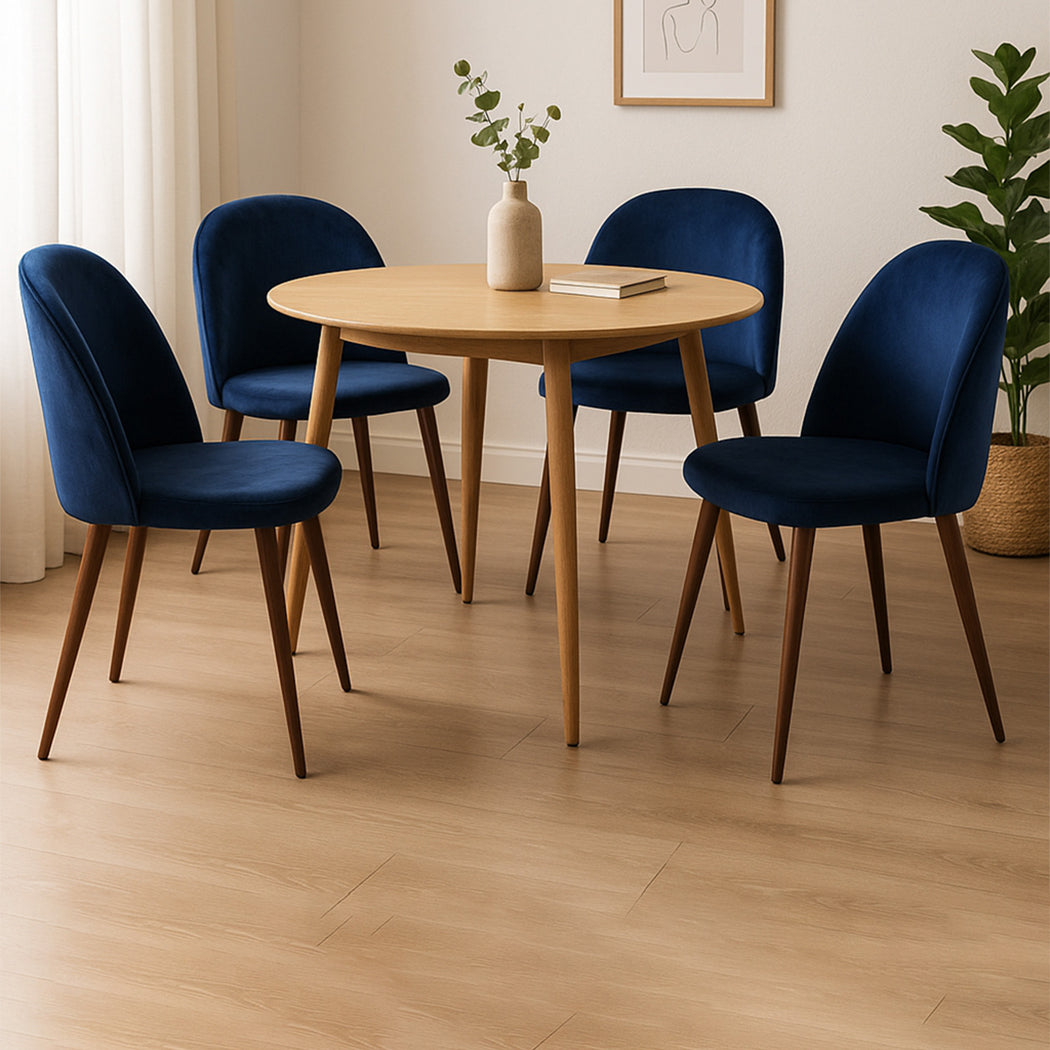 Levede 4x Dining Chairs Seat French Navy-2006732721967206407