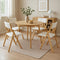 Levede 4x Dining Chairs Foldable PU Beige-2006732727788900359