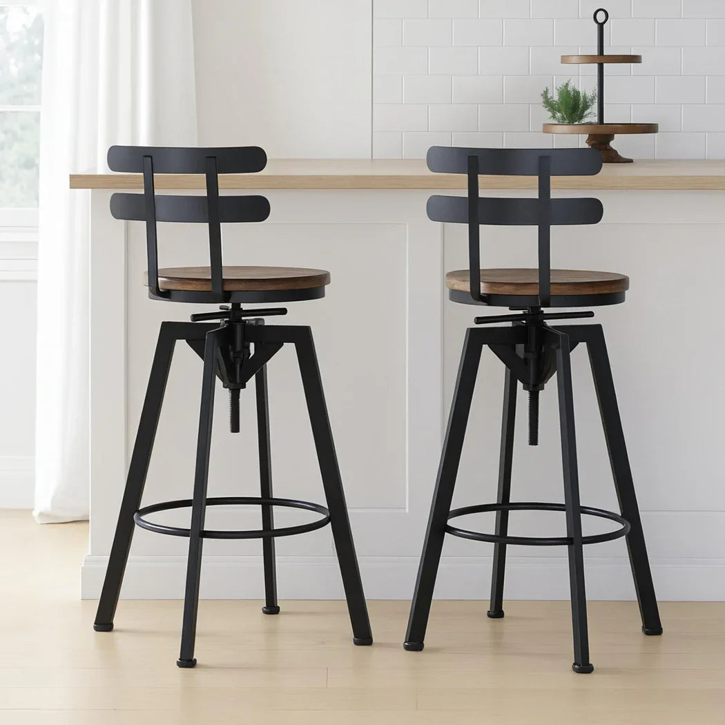 Levede 2x Bar Stool Industrial Adjustable-2006732717995200519