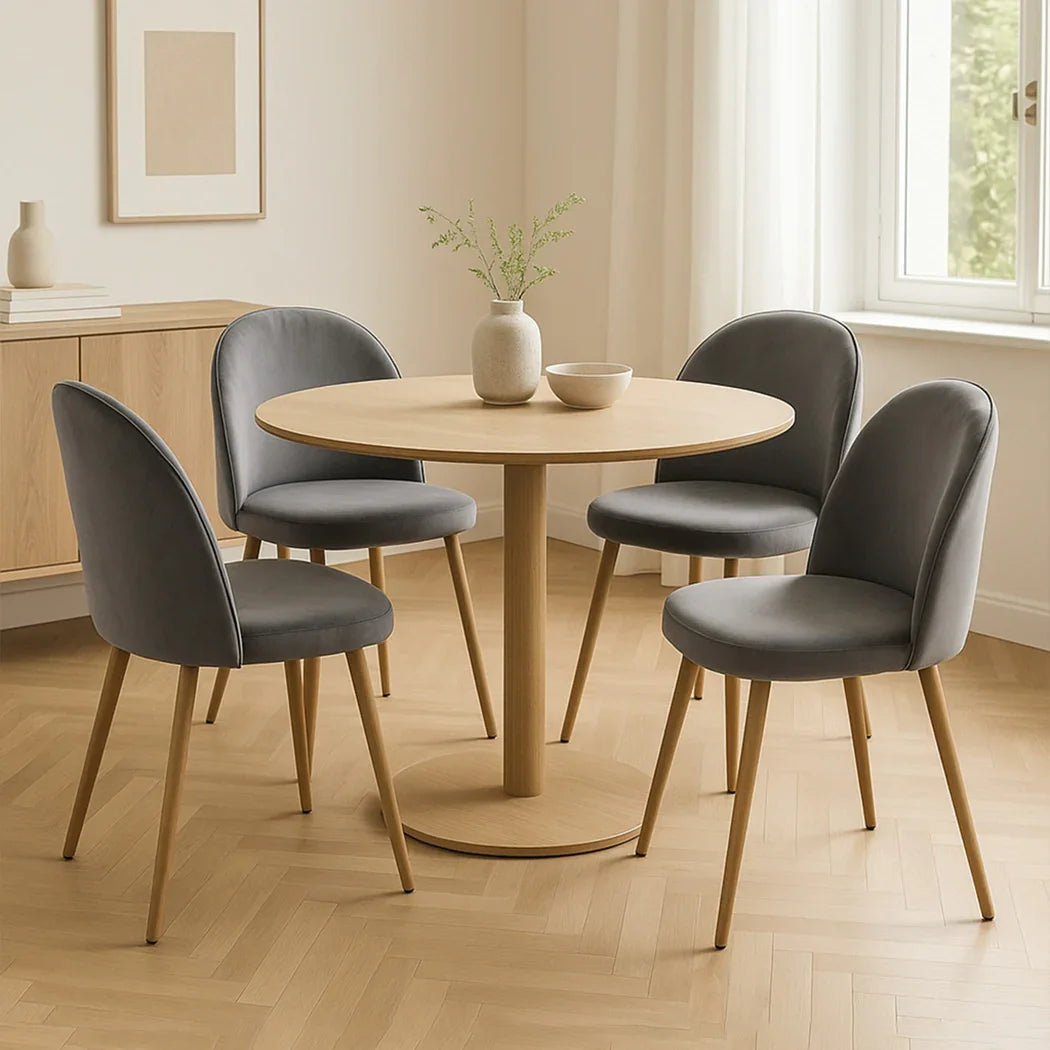 Levede 4x Dining Chairs Seat French Grey-2006732720729886727